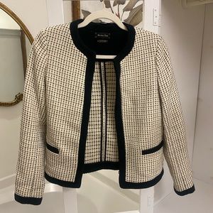 Massimo Dutti White & Black Italian Blazer Jacket, Women’s SZ US 4. Italian